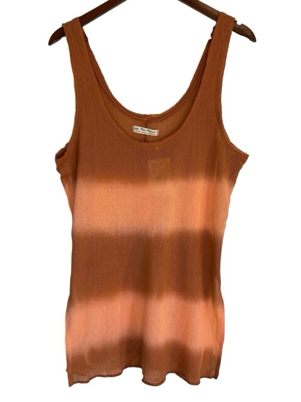 Washed Rust Ribbed Tank Top - Unbranded